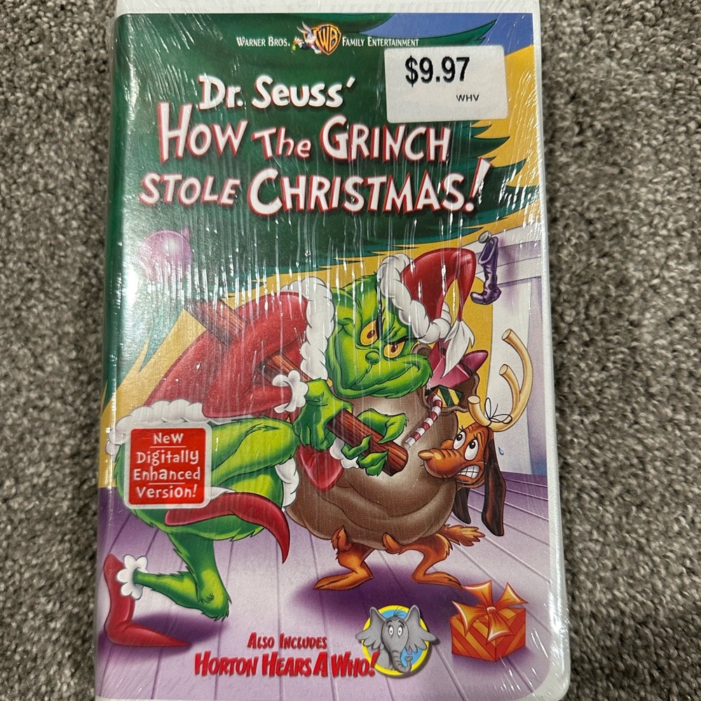 New sealed vhs with watermark dr seuss how the grinch stole Christmas